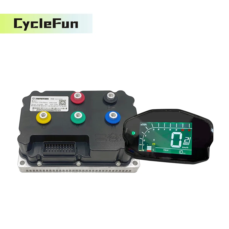 

Fardriver ND96530 96V DC 330A PMSM BLDC Sine Wave Controller With DKD Display for 5KW-6KW Electric Motorcycle