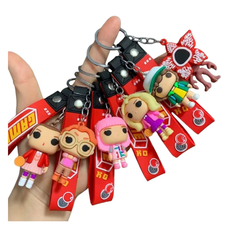 1 قطعة للأشياء الغريبة ‌   سلسلة المفاتيح ديموجورجون داستن بارب ستيف روبن الفينيل الشكل جيب الأشياء نموذج اللعب