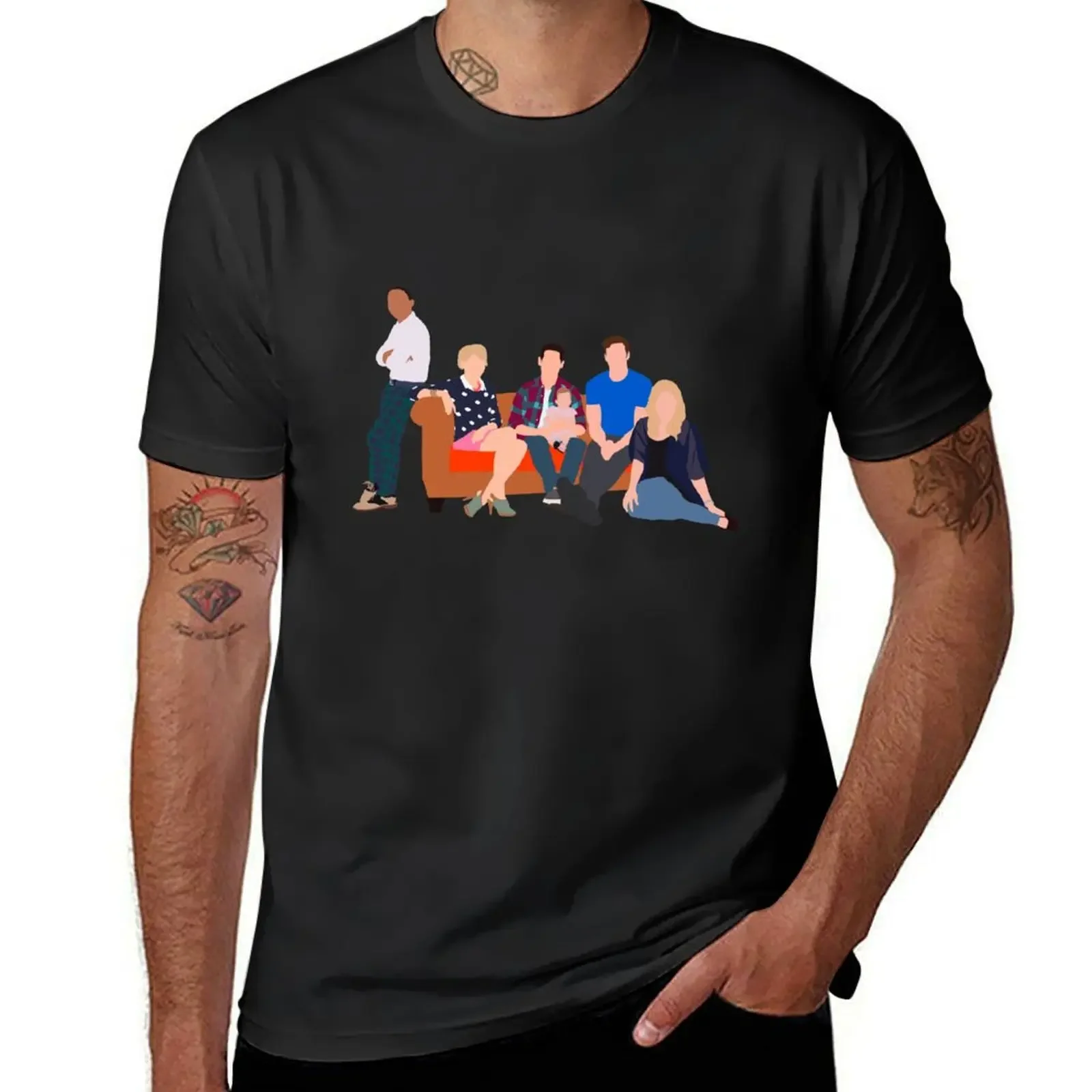 Baby Daddy Cast Drawing T-Shirt heavyweights blue lock sports fans workout shirts for men