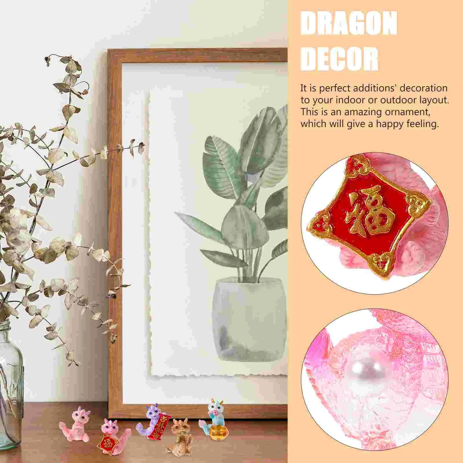 12 ชิ้น Mini Dragon Figurine เรซิ่นปีมังกร Figurine Zodiac Dragon ตกแต่ง (ผสมสไตล์) ของเล่นมังกร