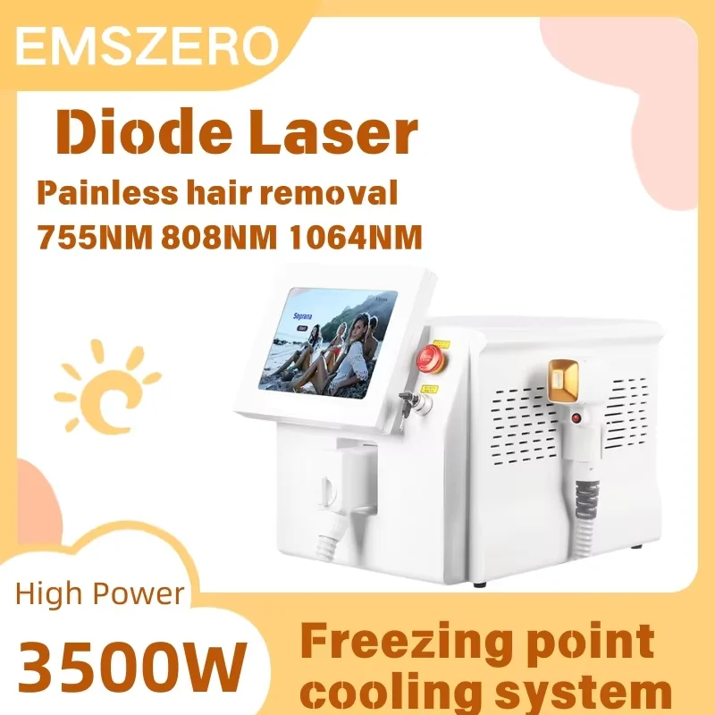 

Upgraded Painless Diode Laser Hair Removal Device 3 Wavelengths 755 808 1064nm Cooling System Permanent Hair Remover CE