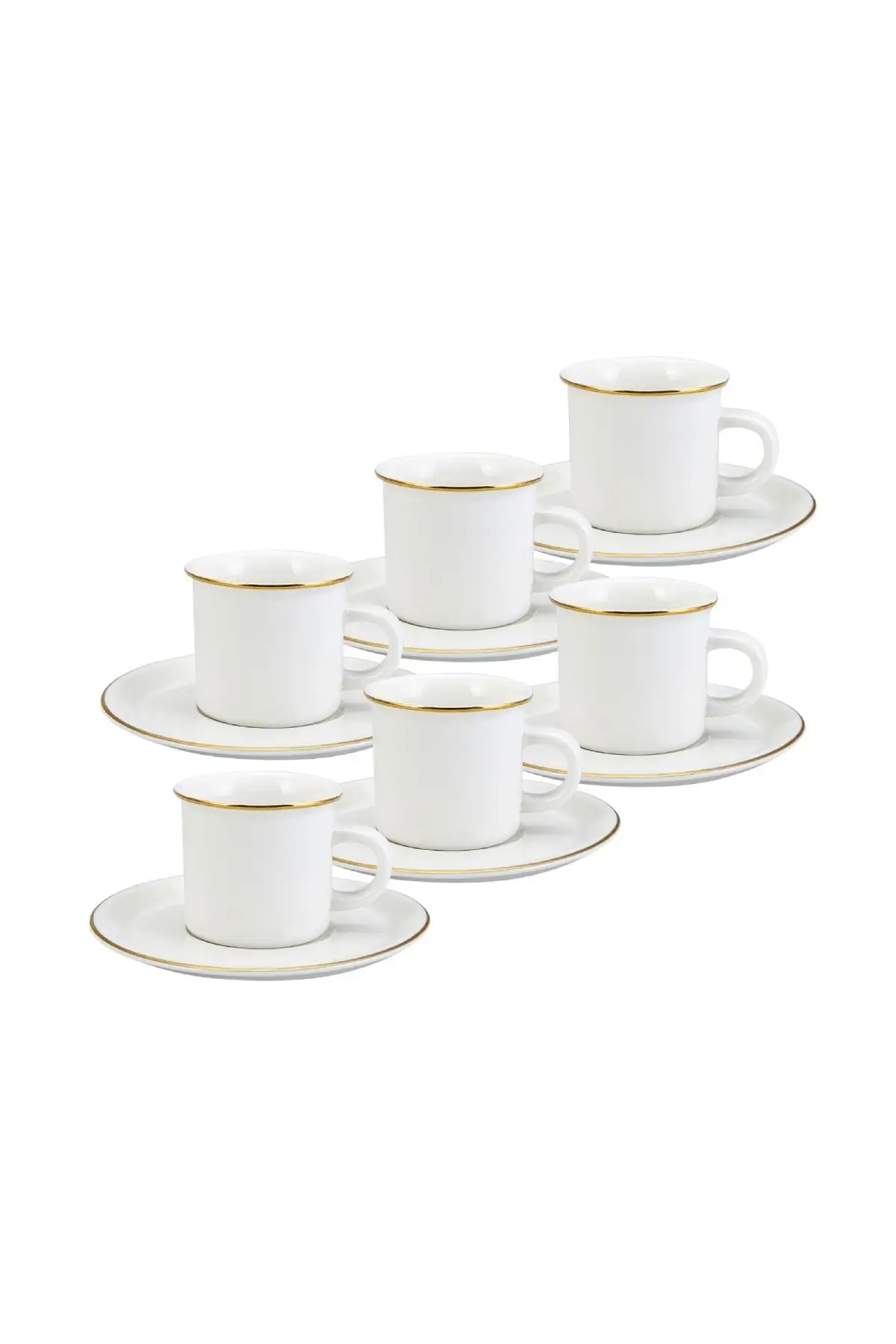 DOLBOVI short 6 person white coffee cup set 90 ml