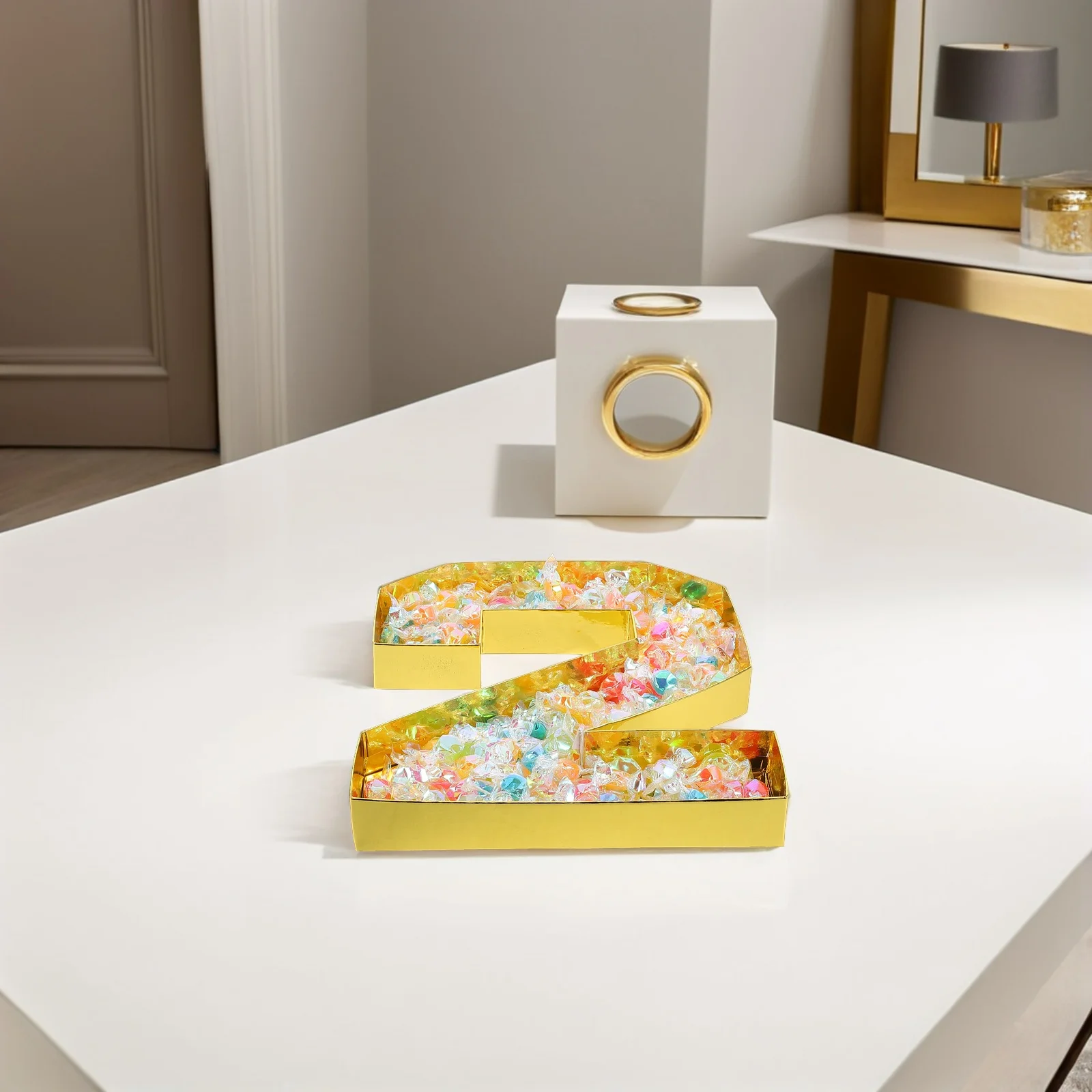 

1Set 2026 Fillable Number Trays for Food Charcuterie Party Numbers Elegant DIY Design Graduation Anniversary Celebration