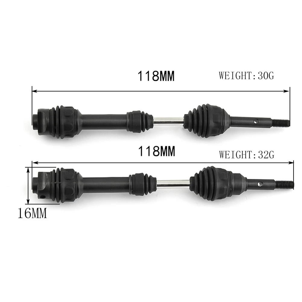 4Pcs Steel Front and Rear Drive Shaft Driveshaft CVD for 1/10 Traxxas Slash Rustler Hoss Stampede VXL 4X4 RC Car,Black