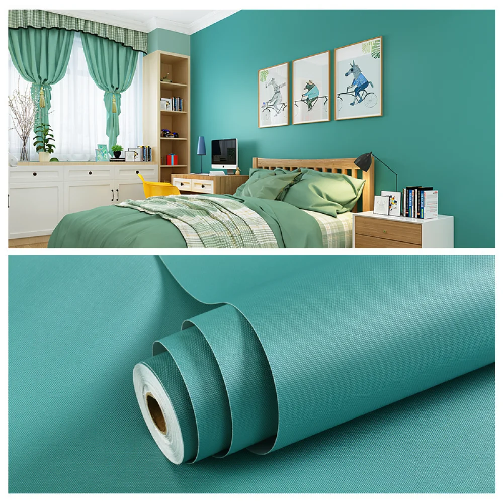Modern Solid Color Wallpaper Roll Matte Waterproof Wall Sticker Self Adhesive Contact Paper For Living Room Office Renovation