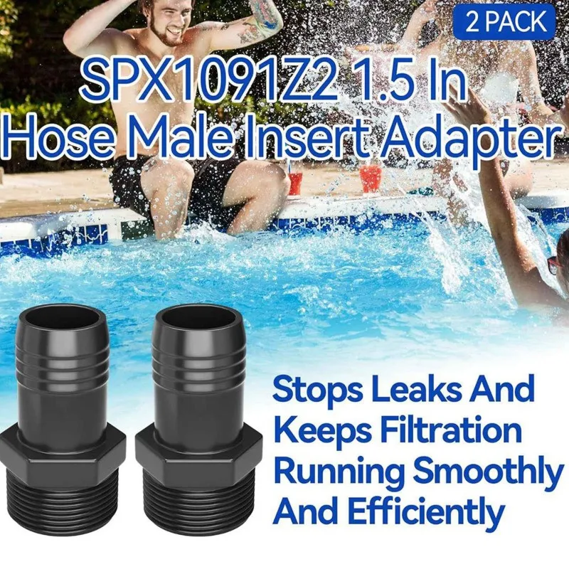 

【EFFICIENT 】Replacement Male Insert Hose Adapter SPX1091Z2(4Pcs), For S240PAK1, S200PAK1 S160T,S190T Sand Filter Units Black Mod