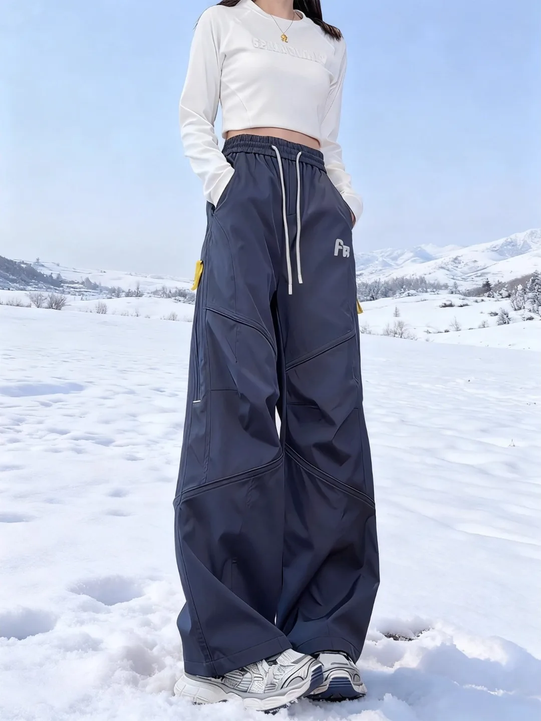 

Men's Winter Outdoor Workwear Fce Lined Soft ell Ski Pants Cold Resistant Warmth Trousers Casual Straight Leg Pants