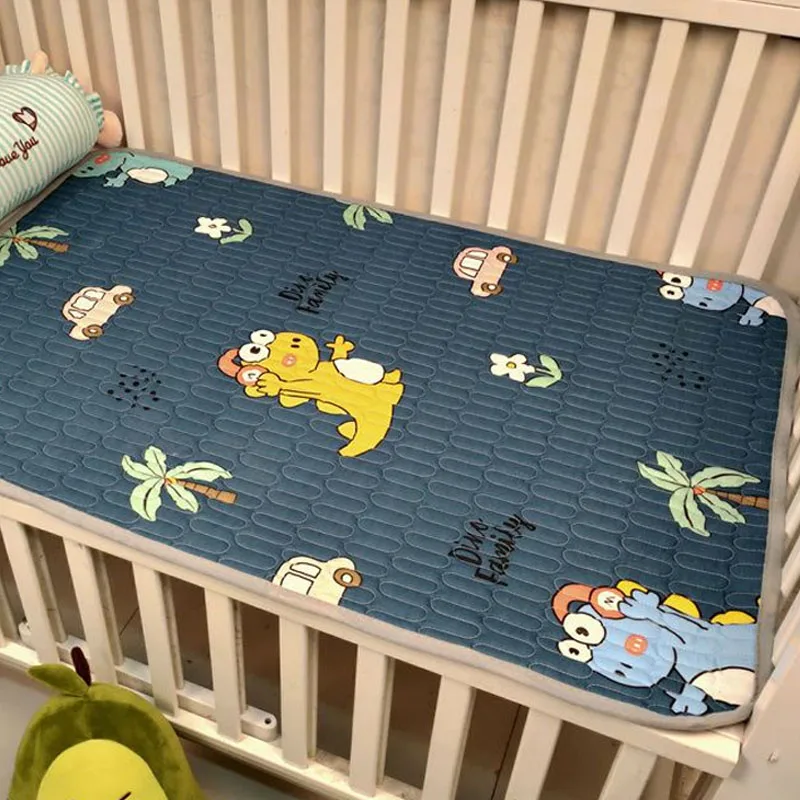 

Adult Cute Cartoon Pattern High Quality Mattress ABDL Crib Pad 5 Layers Waterproof Diaper Pads Cozy Bedding Washable Foldable
