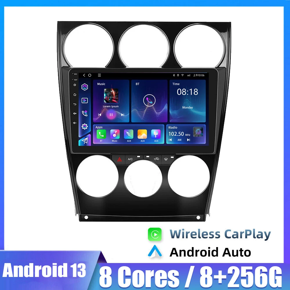 

9INCH Android 13 Car Radio For Mazda 6 2002-2007 2008 Multimedia Player Navigation GPS WIFI DSP Wireless Carplay Autoradio