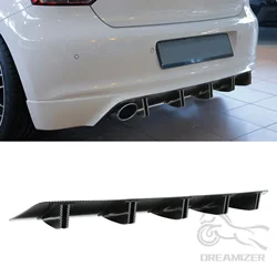 2pcs Double Layer 10 Fins Car Rear Bumper Lip For SEAT Leon Cupra MK3 5F Rear Shark Chassis Fin Style Curved Bumper Lip Diffuser