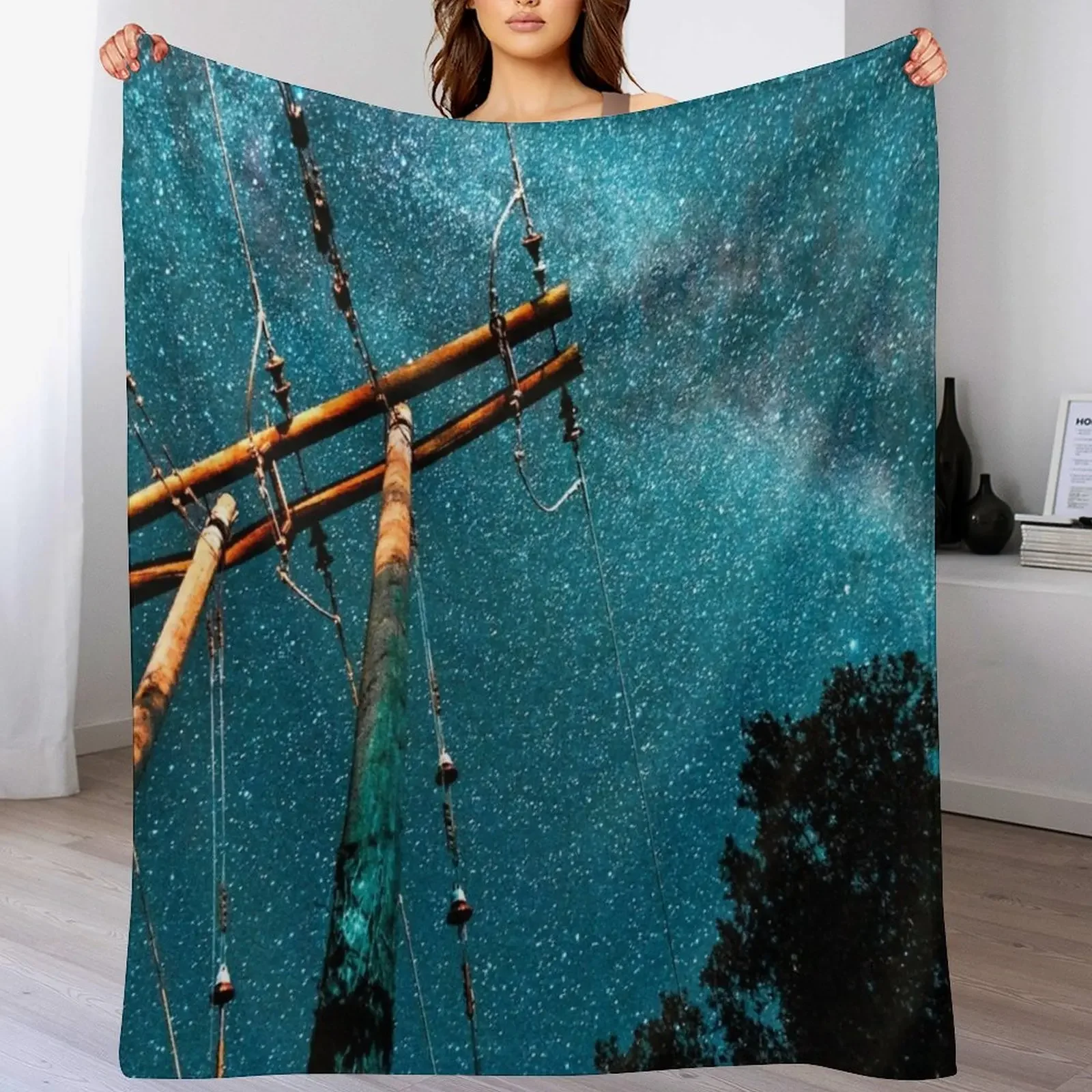 Night sky Throw Blanket Ultra Plush Cozy Blanket for Napping Sleeping