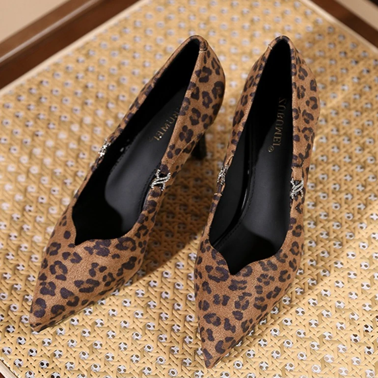 2026Women's High Heels Temperament Pointed Toe Shallow Mouth Single Shoes French Style Thin Heel Banquet Party Dress Heels Pumps