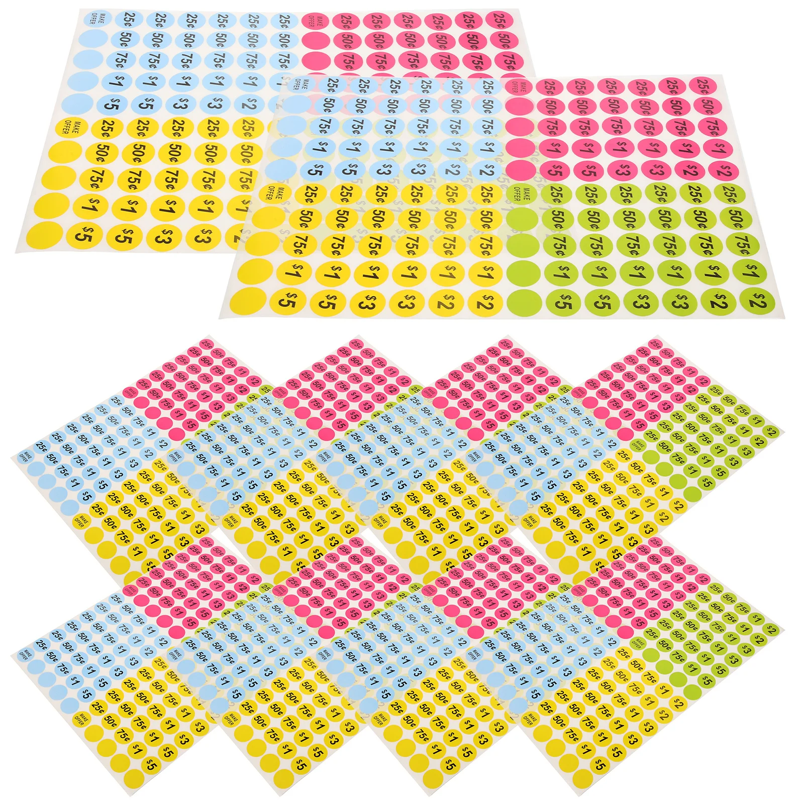 

10 шт. наклейки с ценами, круглые яркие цветные этикетки для продажи для супермаркетов, малого бизнеса, розничный рынок, товары с ценами, поставка наклеек