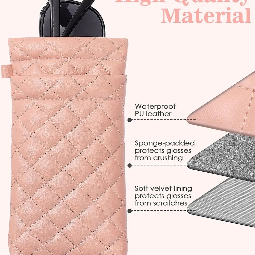 Gifts Waterproof Sunglasses Bag Portable PU Leather Double-layer Eyeglasses Pouch Dustproof Cosmetic Bag