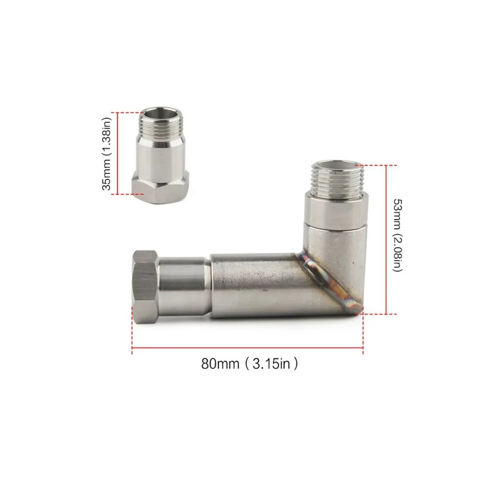 Stainless Steel 90 Degree M18x1.5 Oil Pressure Sensor Adapter Extension Connector for Automotive Gauge Universal  Racing Upgrade