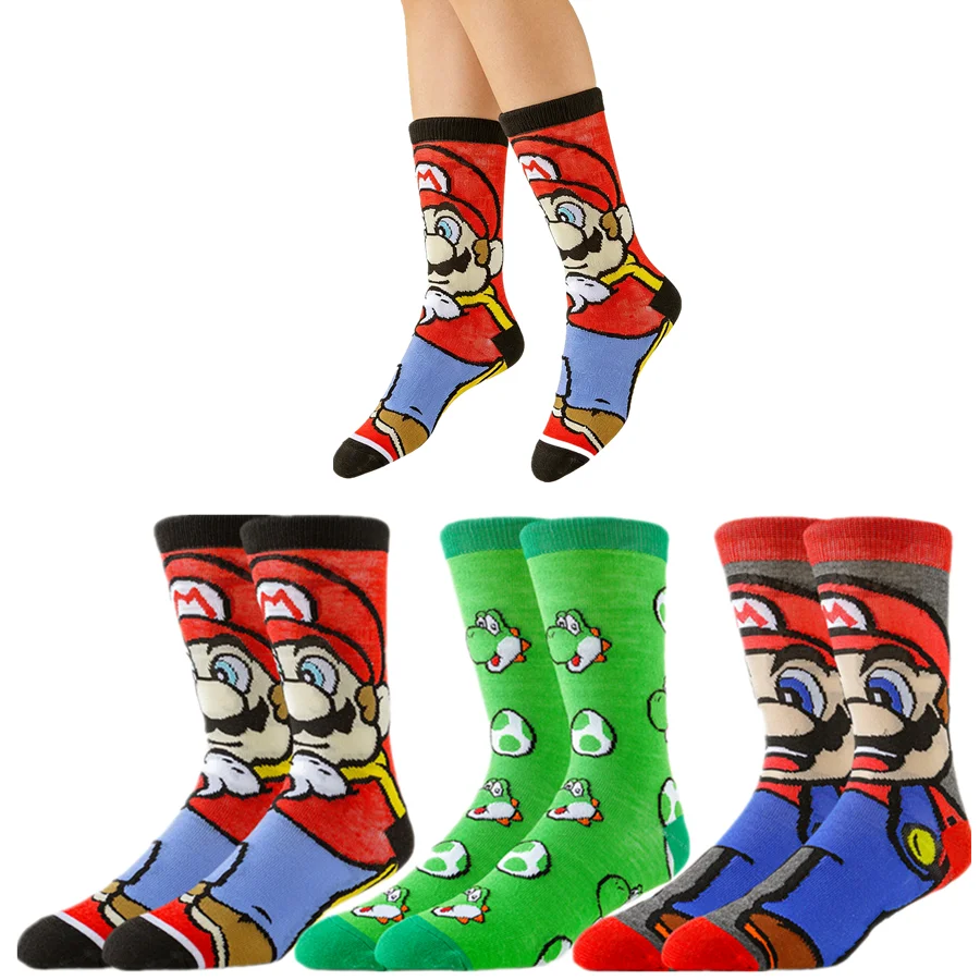 

3Pairs TAKARA TOMY Men Women Hip Hop Cartoon Anime Socks Novelty Funny Street Fashion Casual Crew Socks