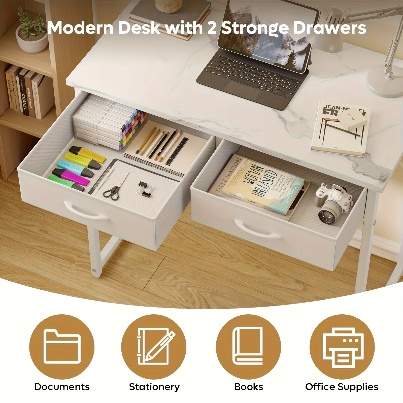 

Small Make Up Vanity Desk with Light, Vanity for Bedroom; Desk Diversity for Home Office;Studying In Bedroom, Gaming, Adjustable Height