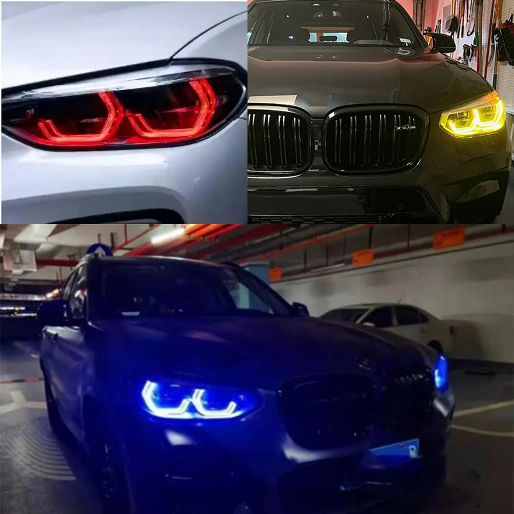 

New Red Angel Eyes DRL For BMW X3 X3M F97 G01 X4 X4M G02 Lemon Yellow Blue Daylight Module LED Boards Daytime Running Lights