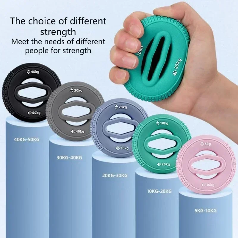 Double Bar Hand Grip Strengthener 50kg Max Grip Arm Rings Finger Exerciser Non-toxic Silicone Exerciser Fitness Accessories