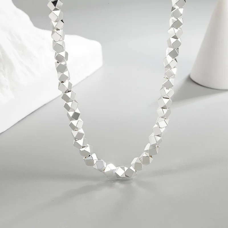 

Trendy 925 Sterling Silver Shiny Necklace Fashionable Sweater Chain Neck Chain for Women Fine Jewelry Gifts Accessories