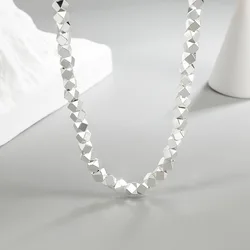 Trendy 925 Sterling Silver Shiny Necklace Fashionable Sweater Chain Neck Chain for Women Fine Jewelry Gifts Accessories