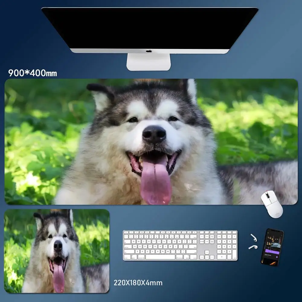

Husky Mouse Pad Desk Mouse Pad Cute HD Desk Pad Extended Gaming Keyboard Mats Large XXL Gamer Mousepad 90x40