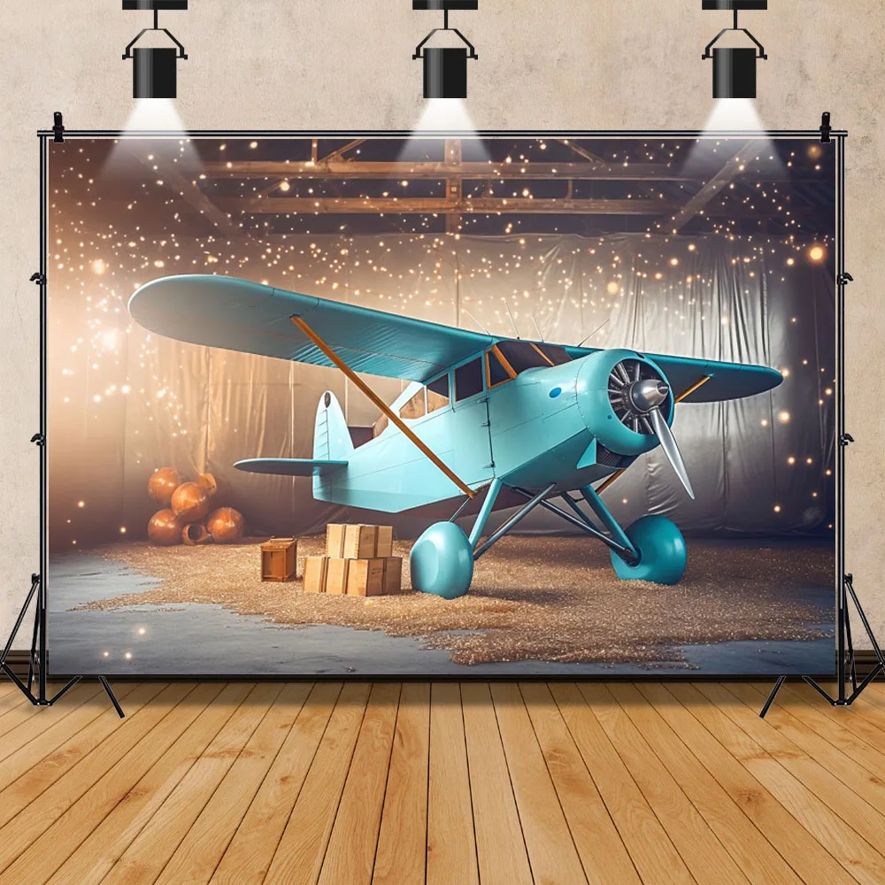 Airplane Photo Backdrop Adventure Aircraft Travel Theme Little Aviator Kid Boy 1st Birthday Party Decor Photography Background