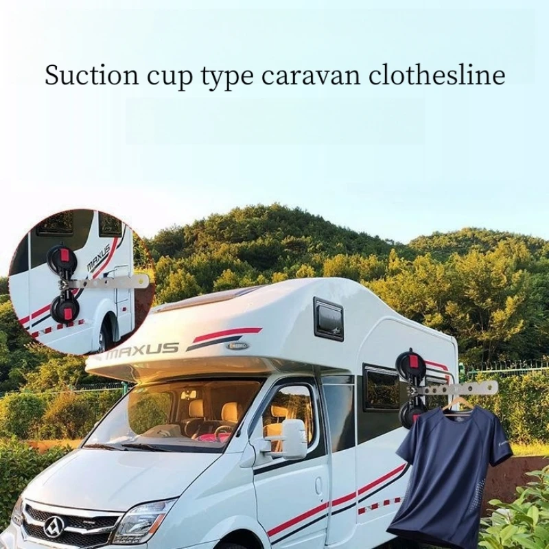 

Travelling Caravan Drying Rack Car Outing Suction Cup Drying Rack Balcony No-hole Drying Pole Clothesline