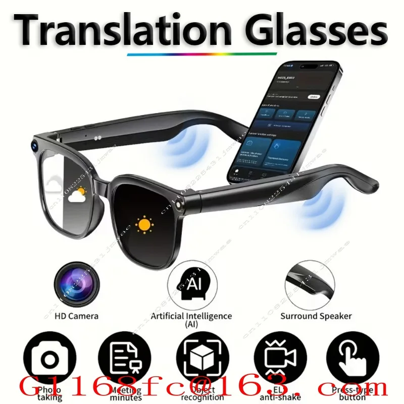 M02S Smart Glasses 8MP Real-time Bluetooth Call Glasses