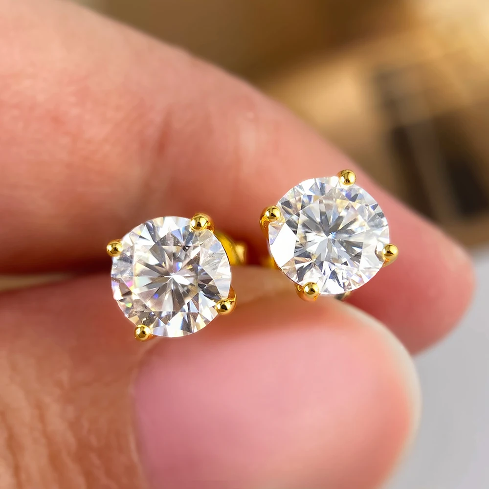 Thumbnail 2 - #3 New Moissanite Stud Earrings Arrivals