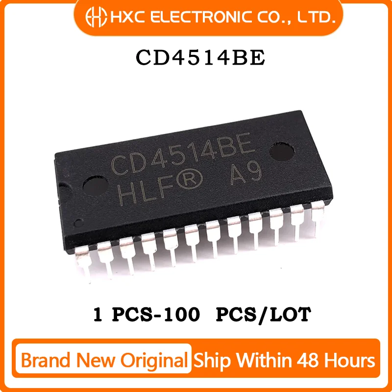 

1PCS/5PCS/10PCS/50PCS CD4514BE CD4514 IC DECODER/DEMUX 1X4:16 24DIP 100% New Original Logic Chips