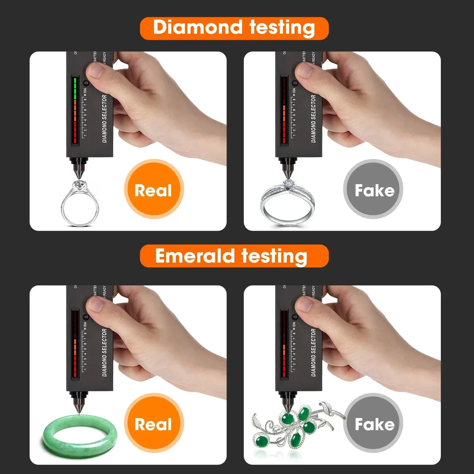 High Accuracy LED Indicator Diamond Tester Pen Diamond Selector Detector Gemstone Jewelry Testing Tool With Bag