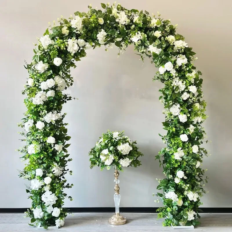 Rose Green Leaf Faux Flower Arrangement Wedding Party Porch Shop Background Arch