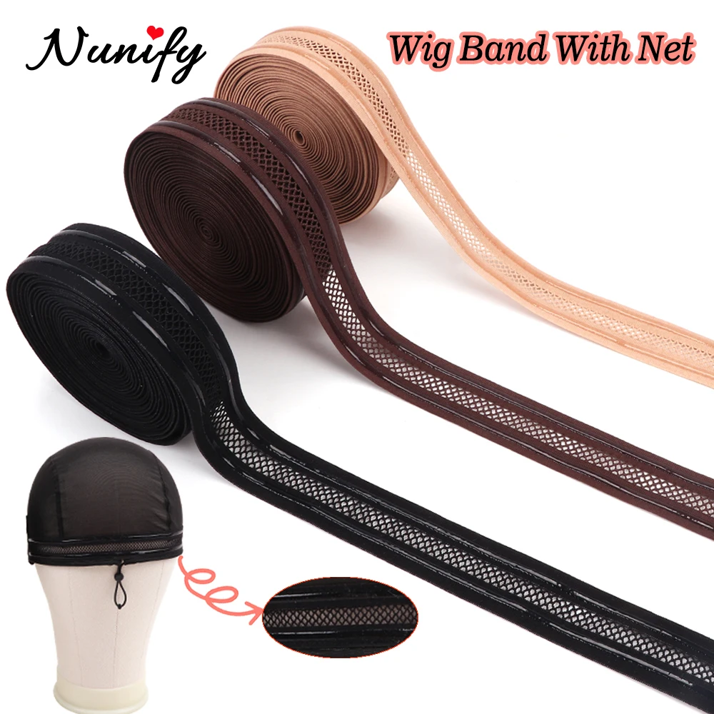 

5 ярдов, 15 ярдов, нескользящий ремешок для парика, эластичная лента с силиконовой полосой и воздушными отверстиями, регулируемый нескользящий ремешок, принадлежности для изготовления париков