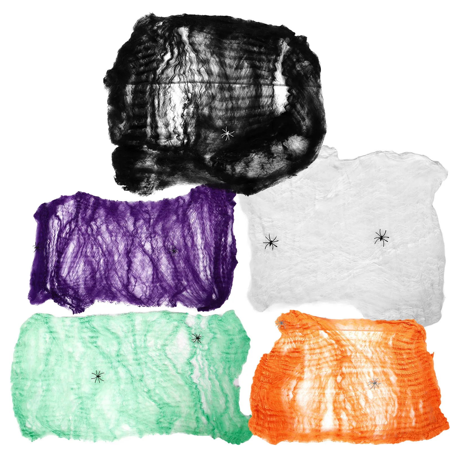 

5Sets Halloween Spider Web Decoration Props Stretchable Spooky Webbing for Party Favors Haunted DIY Decor Scary Sence