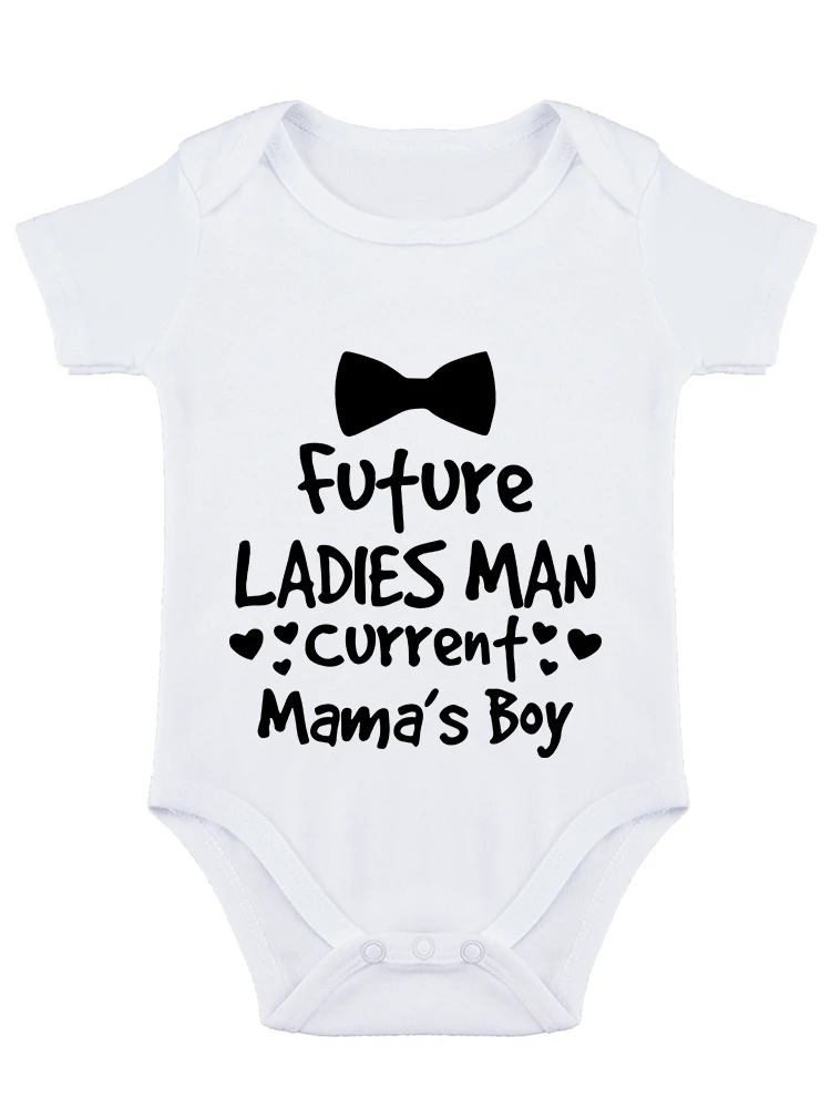 Future Ladies Man, Current Mama's Boy Baby Bodysuit Funny Baby onesie Cute Newborn Adorable Clothing Boys