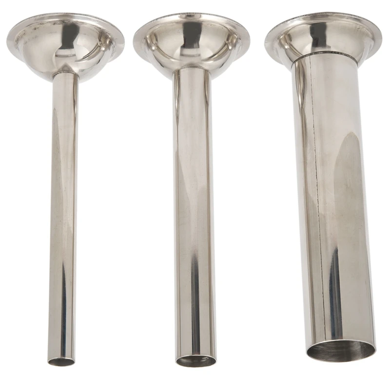 

New 3Pcs Stainless Steel Sausage Stuffer Filling Tubes Funnels Nozzles Spare Parts Filler Tube, Base Diameter:58Mm