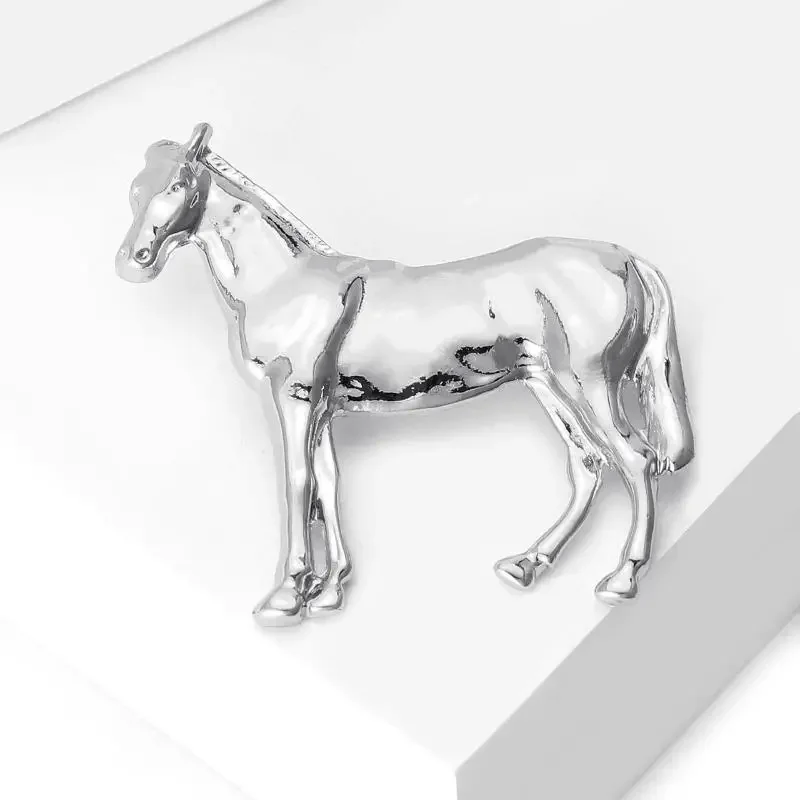 1 قطعة دبابيس الحيوان للجنسين موضة دبابيس الحصان لامعة للنساء اكسسوارات الحفلات عادية هدايا الأصدقاء الفاخرة