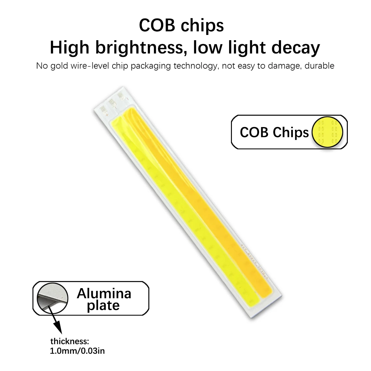 82x12 มม.COB LED Bar Light Strip 82 มม.เย็นสีขาว 24V 7W หลอดไฟ LED 82 มม.ชิป On Board แหล่งกําเนิดแสงสําหรับ Auto โคมไฟ