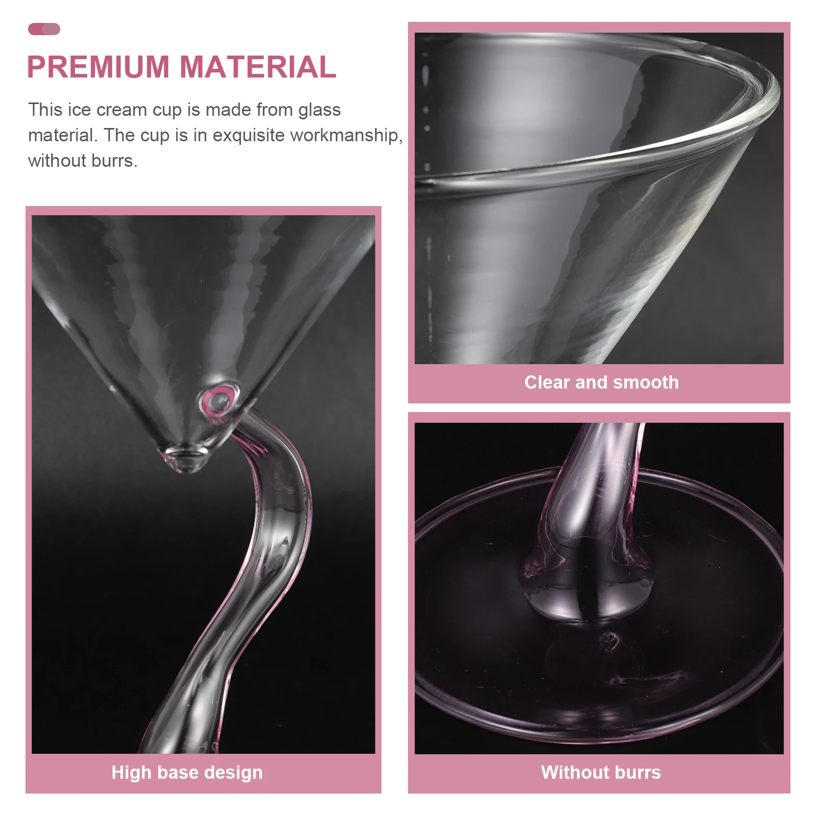 

Creative Glass Ice Cream Dessert Cup High Base for Yogurt Pudding Party Home Bar Parfait Milk Shake Serving Cup