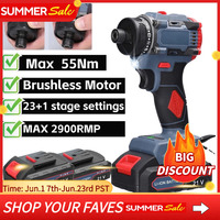 16.8V Brushless Screwdriver Lithium Electric Drill Rechargeable Hand Drill Screwdriver Electric Tool Torque Drill Repairing Kit