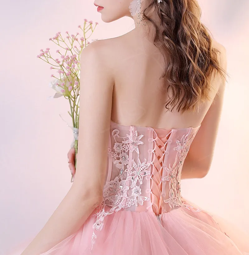 جديد Vestidos Quinceanera فساتين أنيقة فستان حفلة بدون حمالات صور حقيقية الكرة ثوب الحلو فستان حفلات حجم كبير رداء دي بال