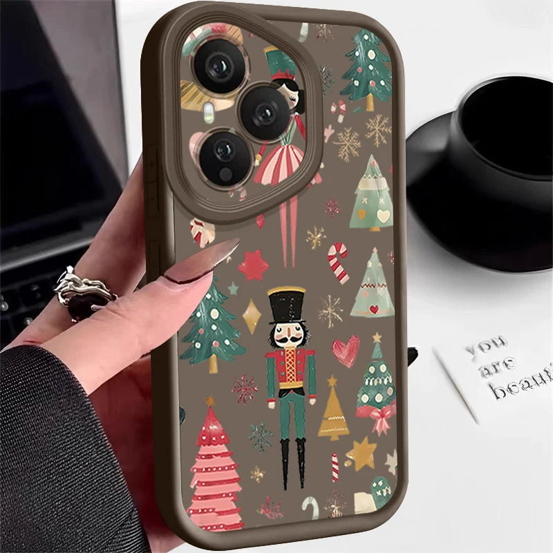 شجرة عيد الميلاد المطبوعة حافظة هاتف من البولي يوريثان لهاتف Honor 400 200 Pro Magic7 Lite X8c X9c الذكية X6a X6b X6c غطاء سيليكون ناعم مقاوم للصدمات #1