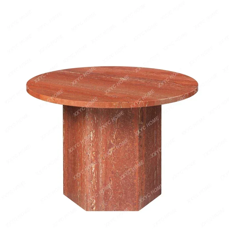 

JJsmt1 скандинавский красный травертин ваби-саби ветровой журнальный столик креативный простой современный модель для гостиной круглый журнальный столик