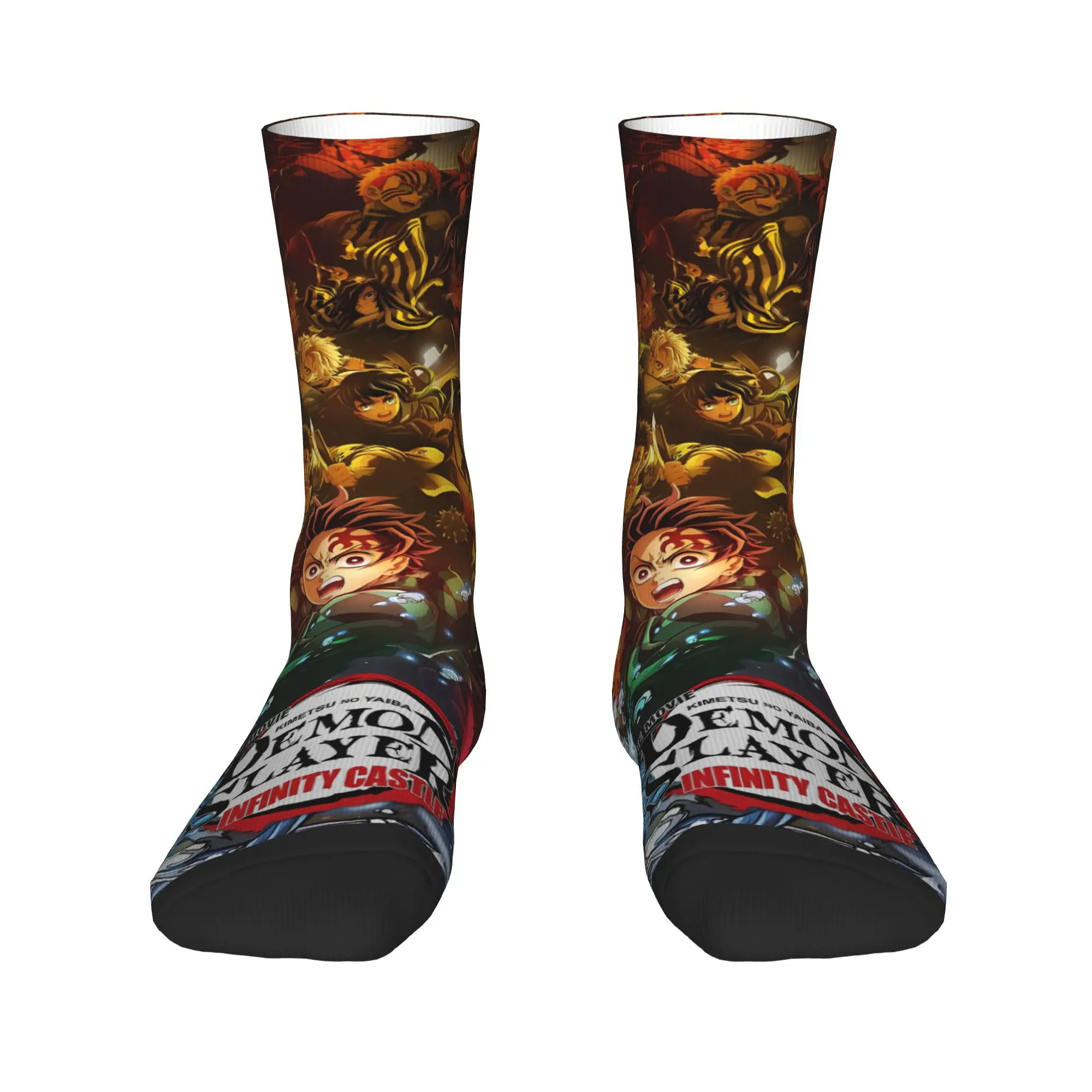 D-Demon Slayer Nezuko Giyu Tomioka Socken rutschfeste Strümpfe Damen Herren atmungsaktive Skateboard-Socken Herbst trendige Muster-Socken