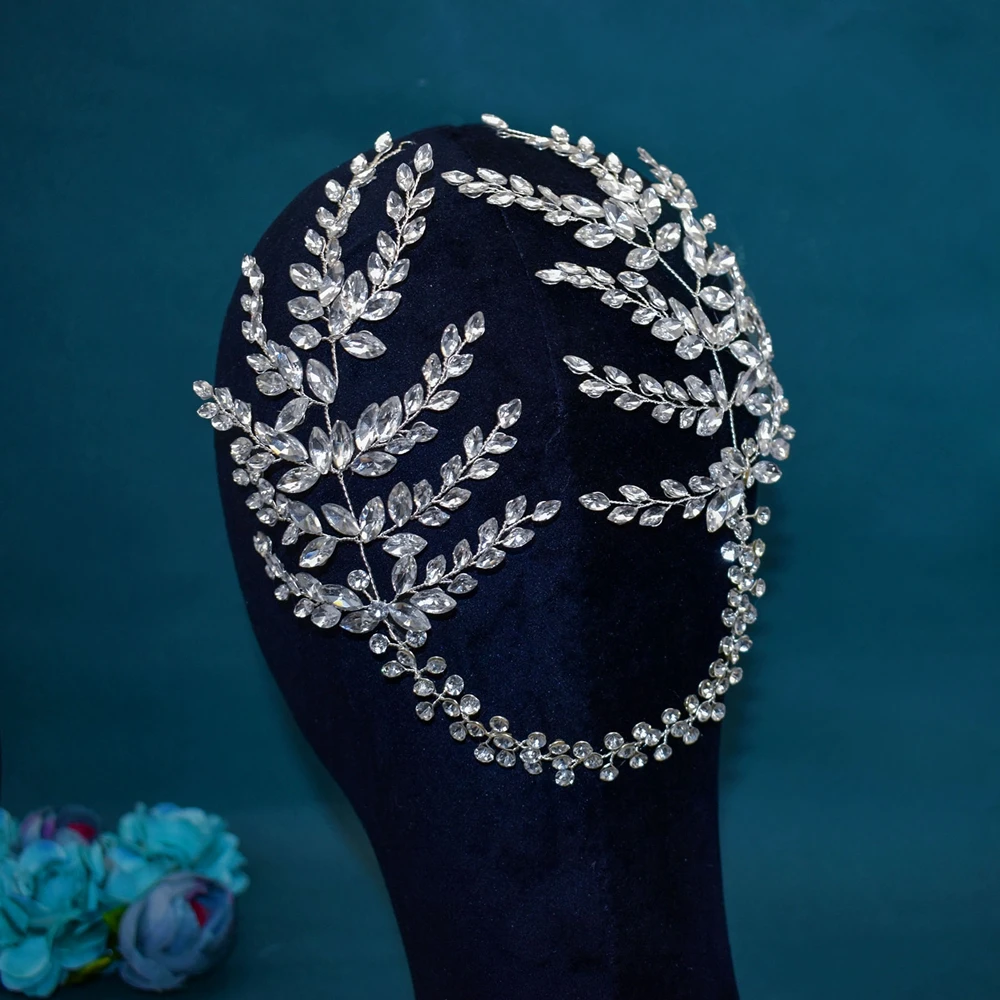 A460 Wedding Hair Accessories Women Headpiece Bridal Headwear Soft Bridesmaid Headdress Handmade Crystal Hair Accessories