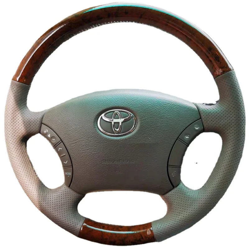 For Toyota old Land Cruiser Prado Land Cruiser Customized leather hand sewn steering wheel cover with anti slip car wheel cover