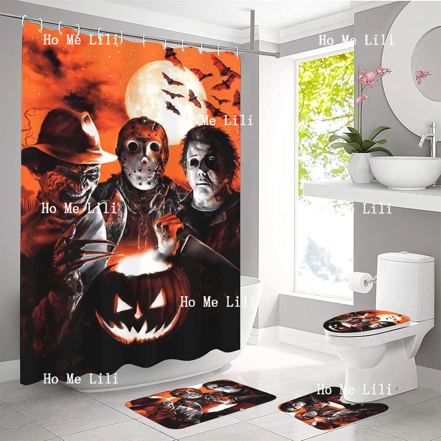 

Halloween Gift Horror Movie Characters Shower Curtain Or Bathroom Sets