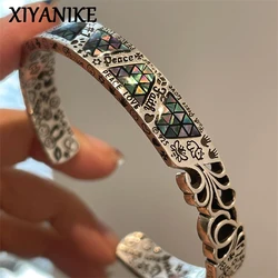 XIYANIKE 2024 Summer Geometric Graffiti Cuff Bracelet For Women Girl Punk Fashion New Jewelry Party Lady Gift pulseras mujer