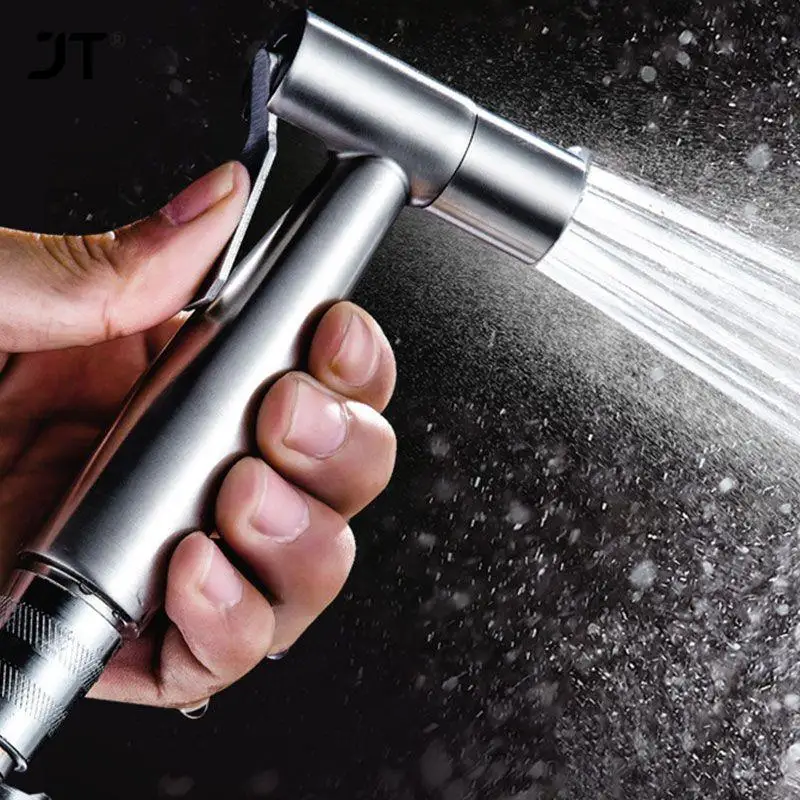 Toilet Sprayer Gun Stainless Steel Hand Bidet Faucet Bathroom Hand Shower Head Self Cleaning Bathroom Fixture